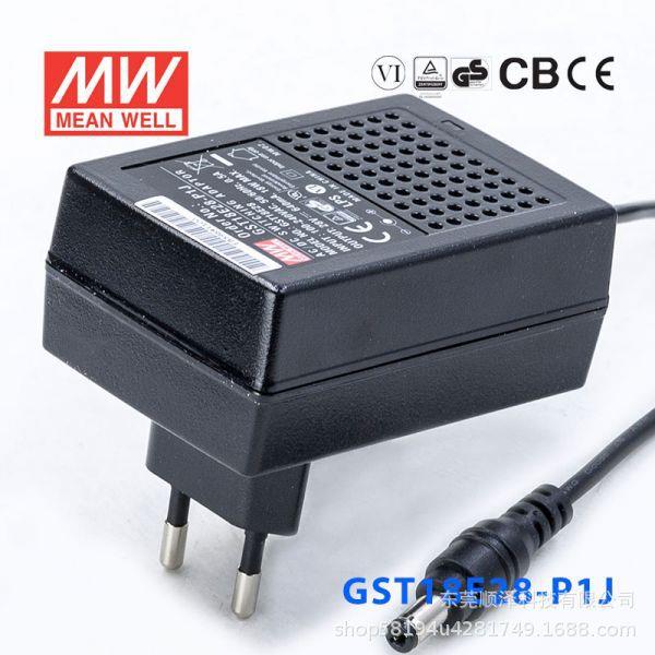 GST18E明纬P1J电源供应器18W E05/E09/E12/E15/E18/E24/E48 5V9V