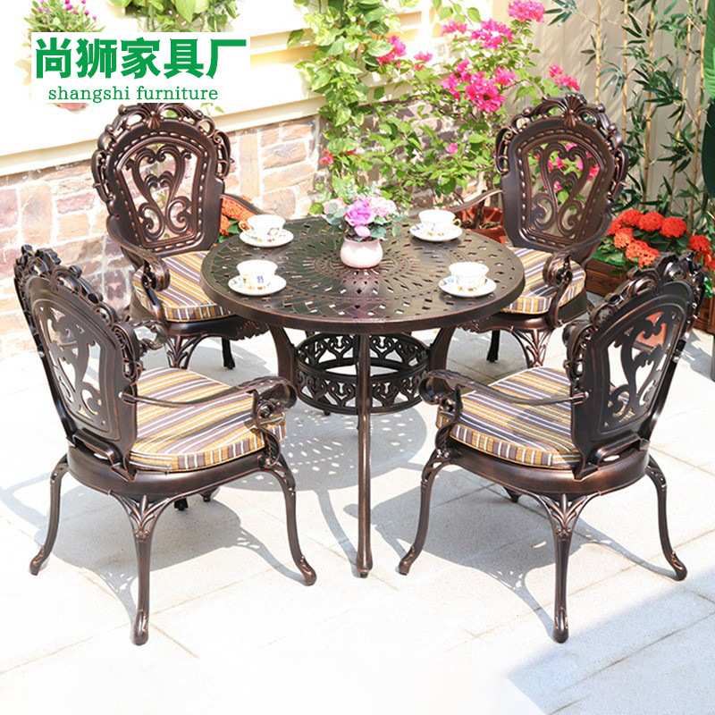 工艺铸铝户外桌椅高档露天铸铝雕花休闲酒店铸铝餐桌餐椅防锈