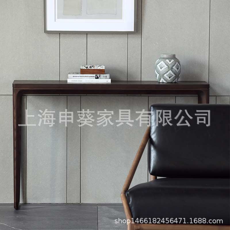 美式玄关柜样板间客厅隔断柜实木玄关桌新中式门厅装饰轻奢玄关柜
