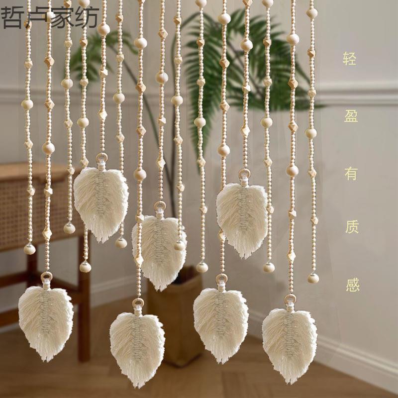 木珠帘隔断帘玄关卧室门帘装饰家用房间珠帘卧室过道玄帘子原木