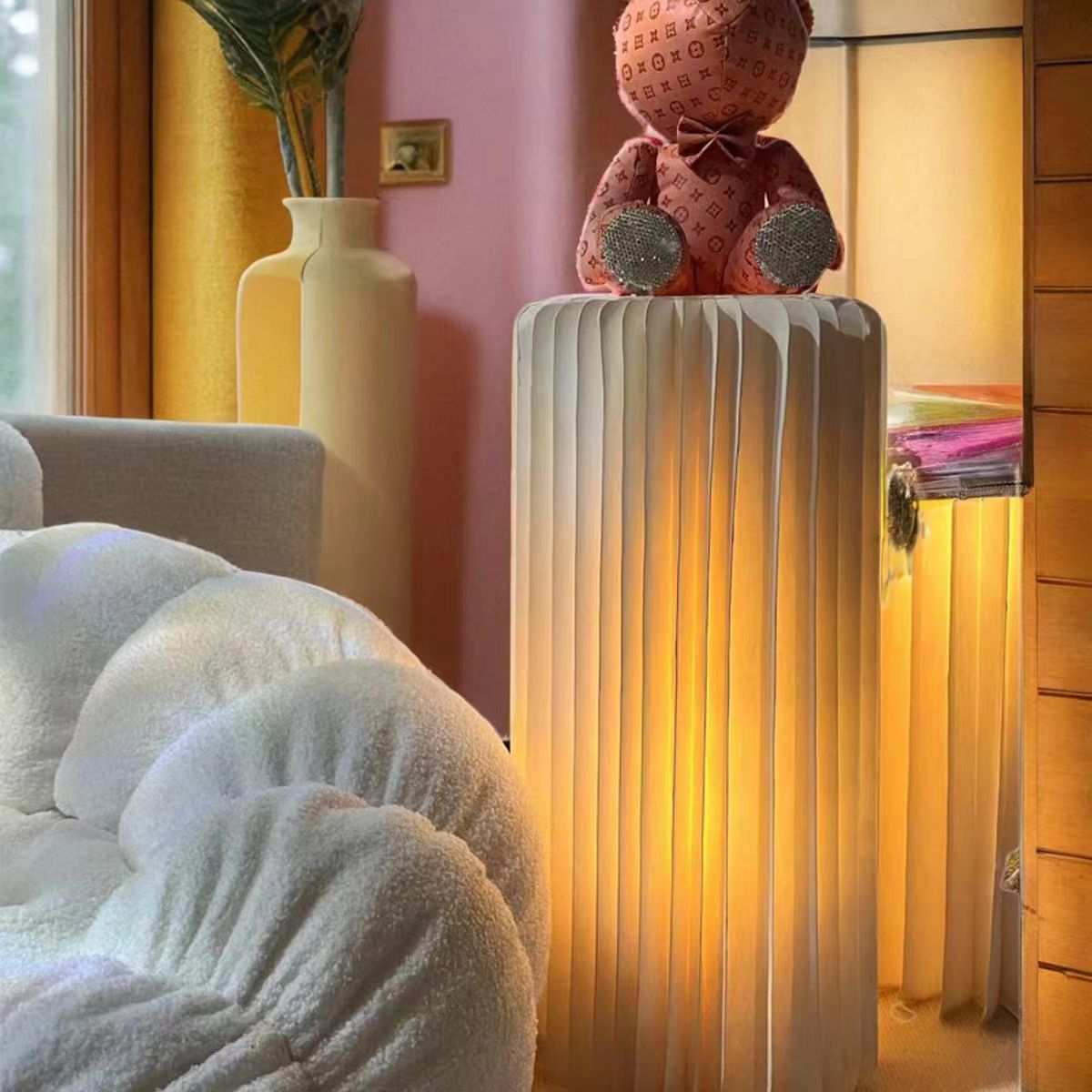 发光罗马柱甜品台展示架子婚庆折叠圆柱立柱直播间背景间装饰摆件