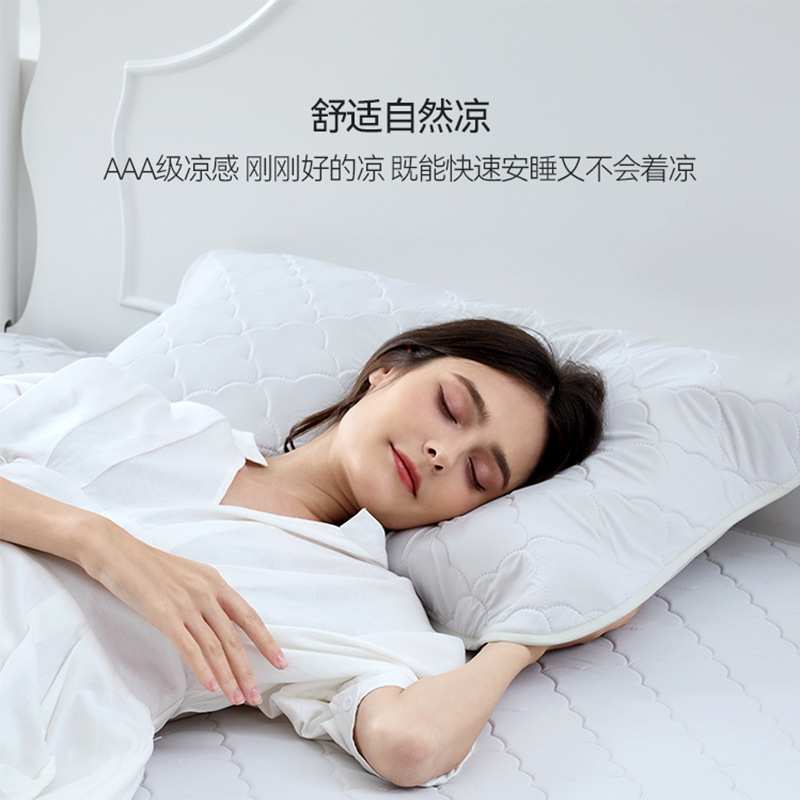 Domiamia凉感枕套夏季冰丝凉感母婴级亲肤枕头套丝滑凉爽枕垫一对