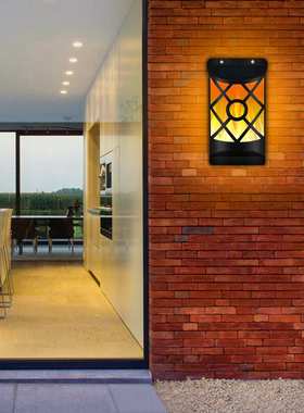 新款太阳能壁灯66led火焰灯户外庭院灯蜡烛花园景观装饰灯家用