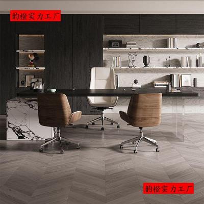 现代简约实木大板老板办公电脑桌商务小型女士单人轻奢创意大班台