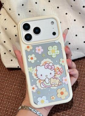 Kiyocase适用苹果17promax手机壳韩系花朵KITTY小熊iphone16promax新款15女款创意防摔14保护套可爱卡通