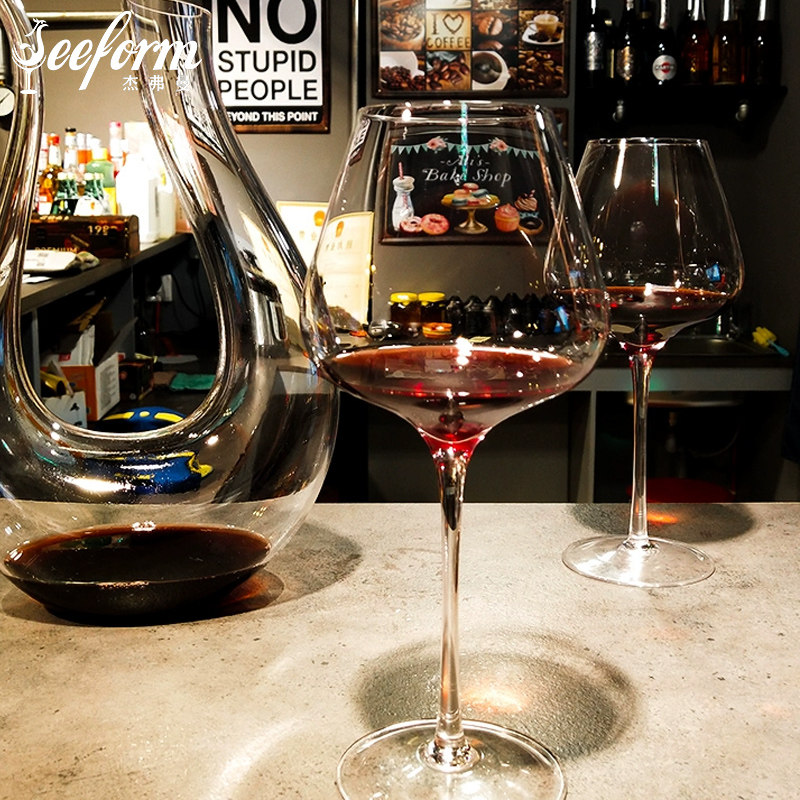 高档轻奢红酒杯2个一对 家用水晶玻璃葡萄酒杯宴会餐厅用高脚杯子