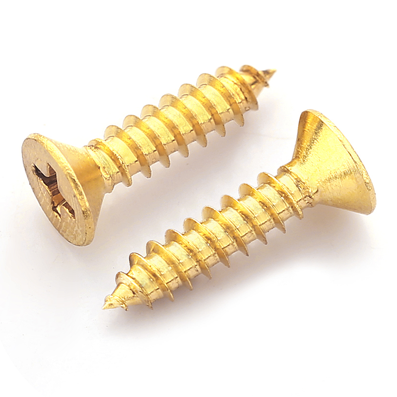 黄铜十字沉头自攻螺丝钉金色平头螺钉木螺丝加长M2M3M35M4M5M6M8