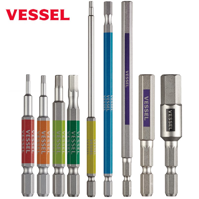 日本威威VESSEL 钢彩批头 内六角批头 进口加长内六角批头 风批头
