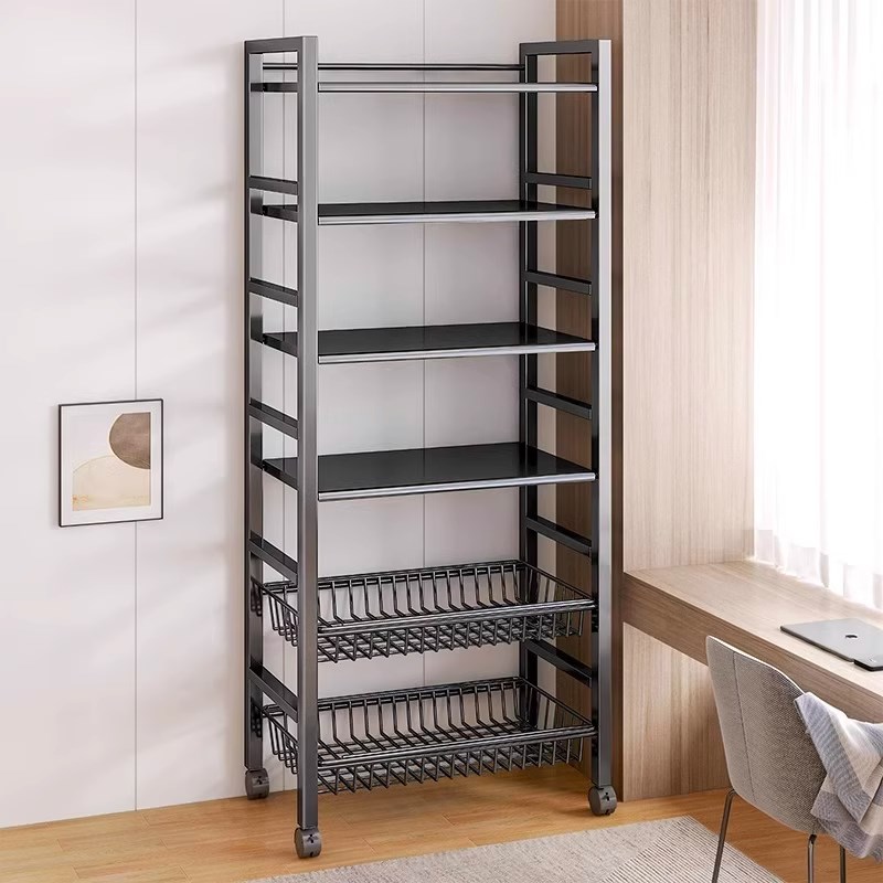 厨房置物架多层落地家用切菜桌操作台微波炉收纳架橱柜货架储物架