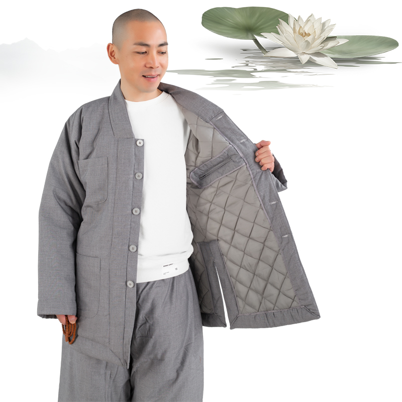僧服加绒短褂套装冬季僧衣僧袍加厚保暖男女加棉小褂棉衣棉裤棉袄