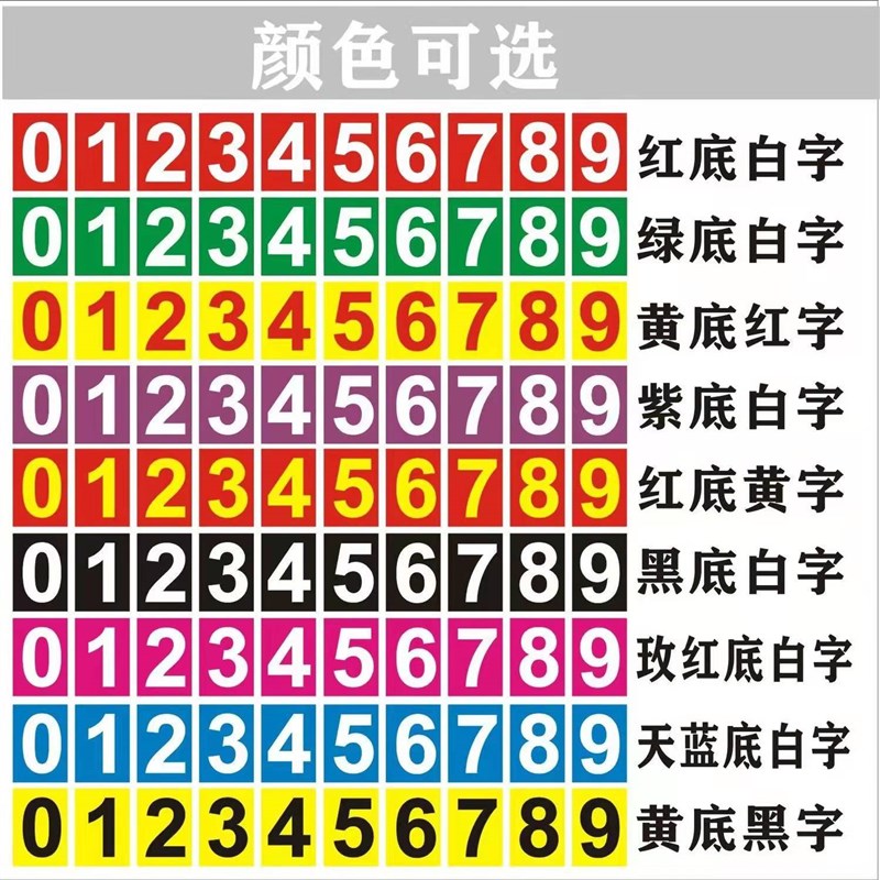 价目 表改价数字贴自粘0-9电话号码方形红色价码价格标价贴纸餐厅
