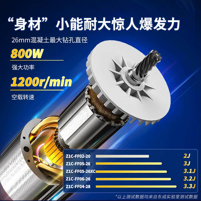 东成轻型电锤钻冲击钻工业级大功率家用电镐混凝土电捶三用东城电