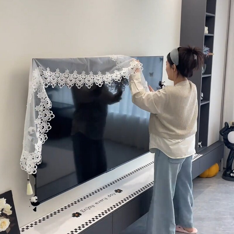茶几桌布客厅2026新款电视机盖布茶几冰箱微波炉床头柜蕾丝防尘罩