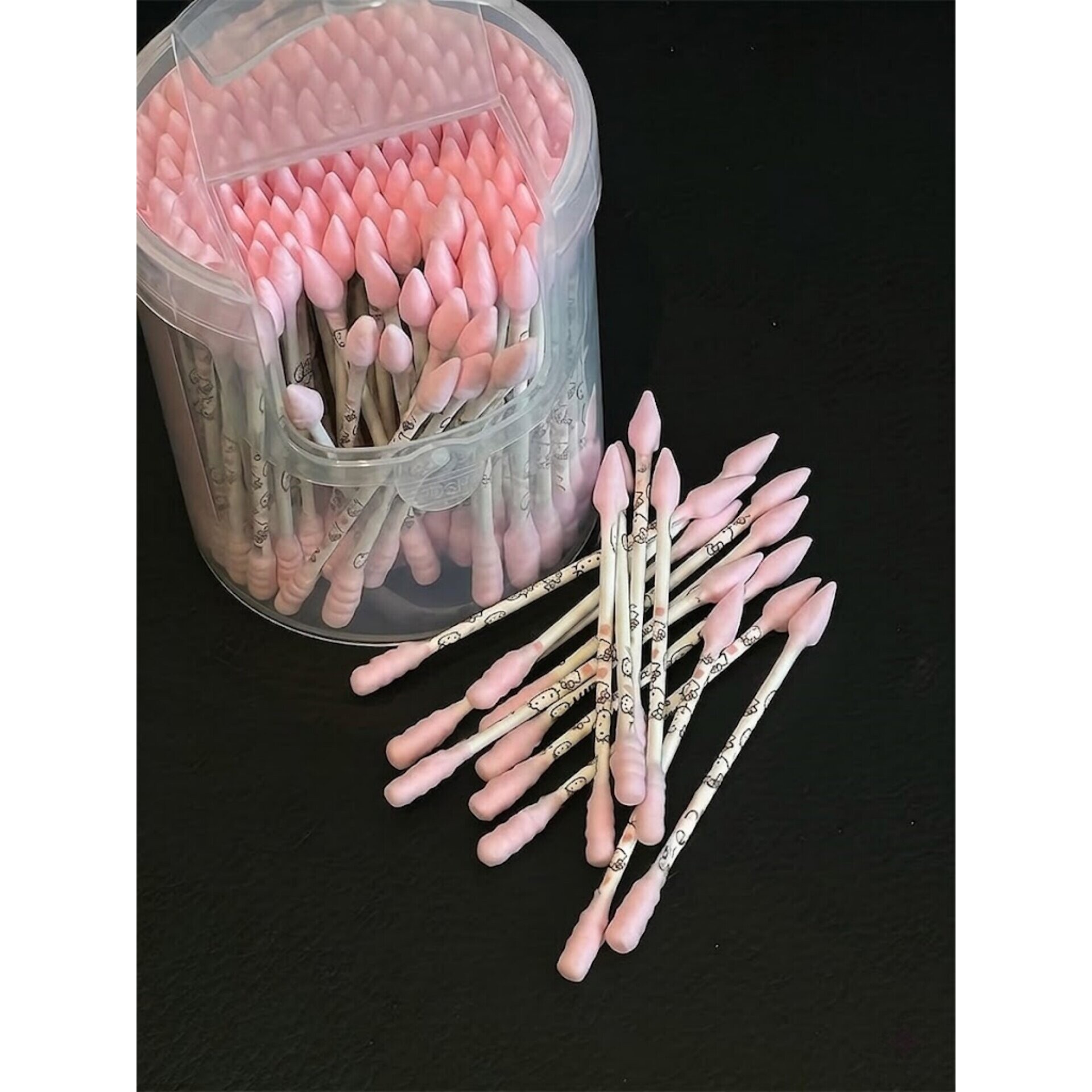 【家居好物】可爱猫咪棉签掏耳朵专用成人不掉毛化妆用家用尖头