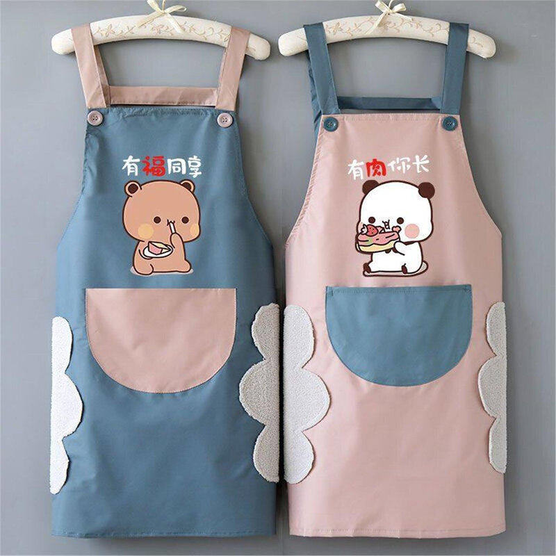 一二布布围裙家用厨房防水防油可擦手工作服男日系可爱韩版女时尚