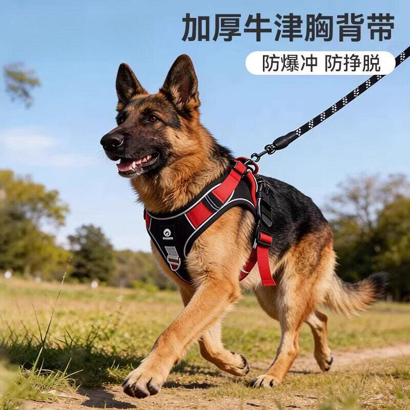 狗狗牵引绳防爆冲胸背带中型大型犬德牧拉布拉多金毛遛狗绳狗链子