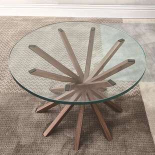 北欧轻奢简约迷你小圆形简易桌经济钢化玻璃茶几现代客厅实木户型