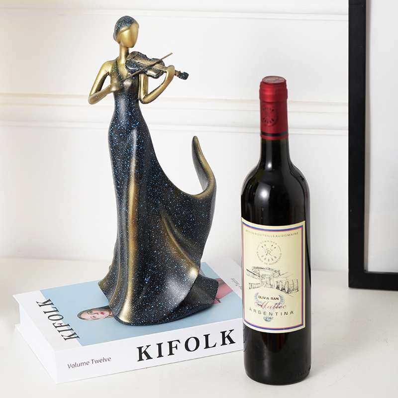 创意高档客厅红酒架小提琴摆件家居玄关酒柜装饰品餐桌电视柜摆设