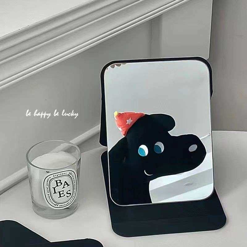 小镜子男士专用学生宿舍桌面折叠便携化妆镜家用可收纳办公室梳妆