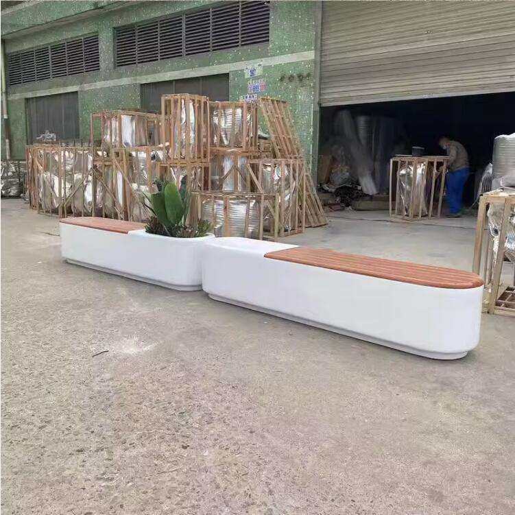 玻璃钢座椅户外树池休闲椅长凳子沙发坐椅不锈钢长椅商场防腐木椅