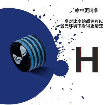 KONLLEN万世康伦专业台球皮头蓝色桌球杆皮头大头杆美式九球稳定