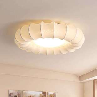 步步达中古风主卧室灯新中式 复古书房灯轻奢复古布艺房间吸顶灯