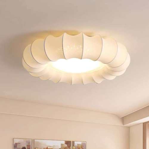 步步达中古风主卧室灯新中式复古书房灯轻奢复古布艺房间吸顶灯