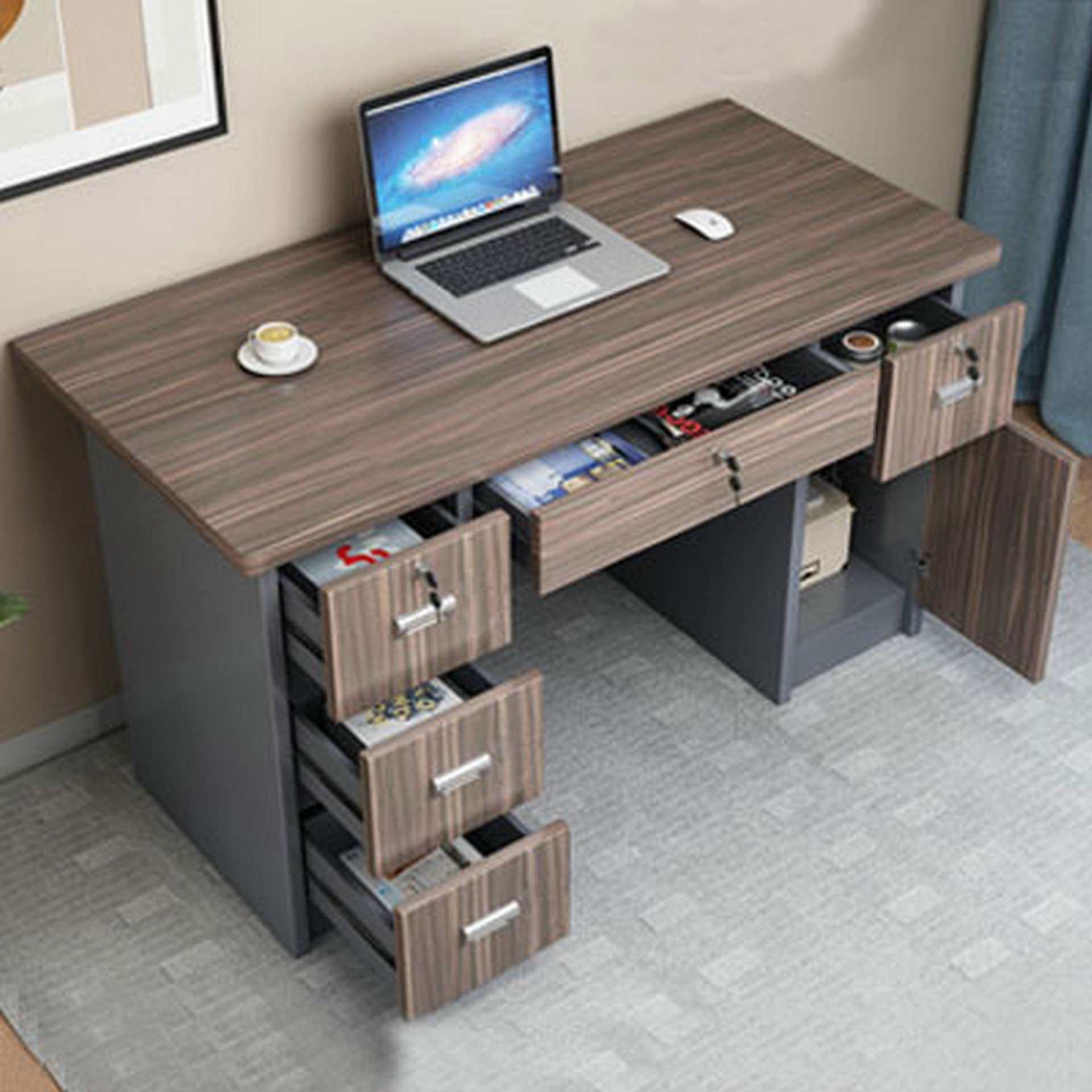 简约现代职员办公桌子二人四人六人位员工电脑桌会议家具桌椅组合