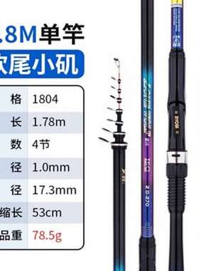 RYOBI利优比蓝沃矶钓竿超轻硬2号软尾小矶远投滑漂杆短节手海矶杆