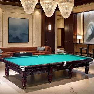 鑫球星台球桌赛事标准成人俄式 黑八桌球商用青石室内台球桌厂 中式