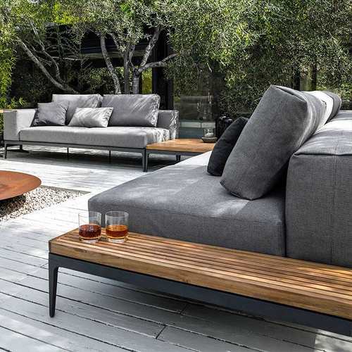 户外沙发庭院阳台组合露天休闲柚木沙发家具别墅沙发