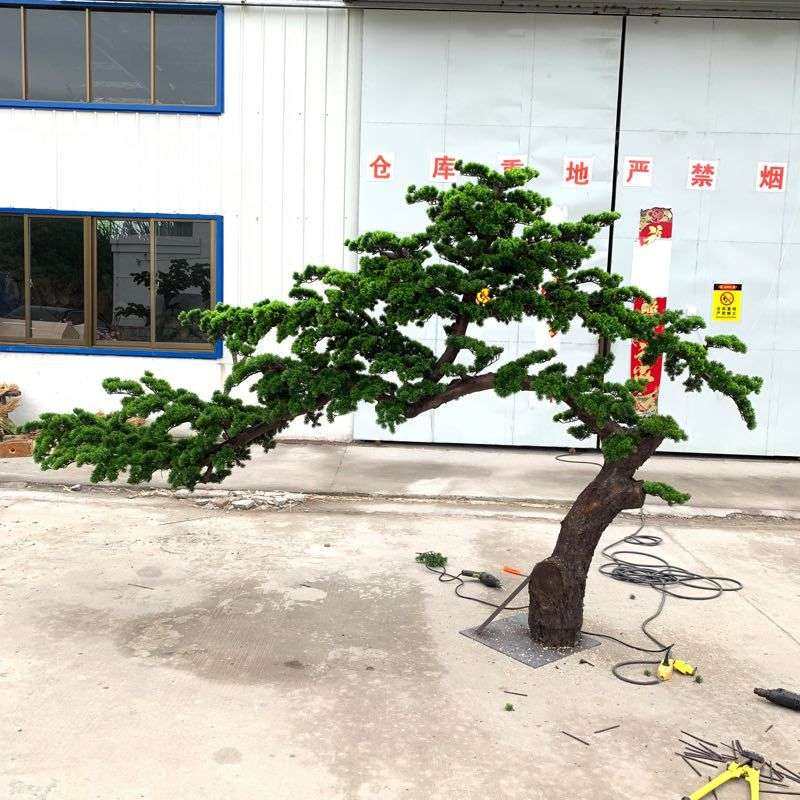 大型仿真松树直批 园林景观仿真树盆栽植物美人松雪松仿真迎客松