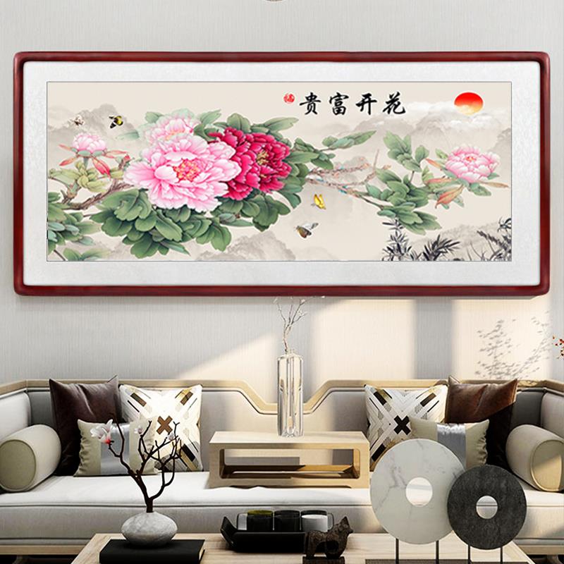 5d钻石画满钻客厅砖石画牡丹花开富贵贴钻十字绣2024新款钻石绣