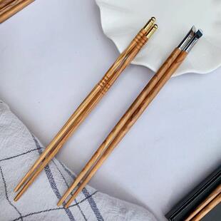 实木防滑抗菌防霉耐高温加长中式 橄榄木筷子家用高档套装 非不锈钢