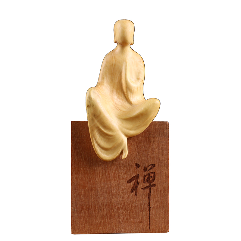 小叶黄杨木雕家居摆件手把件禅意雕刻实木饰品创意新中式装饰无相