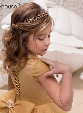 女童晚礼服儿童高档公主裙中大童主持人走秀婚纱女孩十岁生日定制