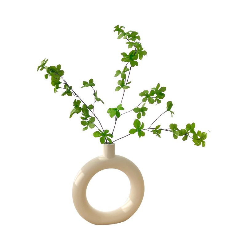 侘寂风马醉木素坯陶瓷花瓶客厅餐桌电视柜民宿台面轻奢装饰摆饰