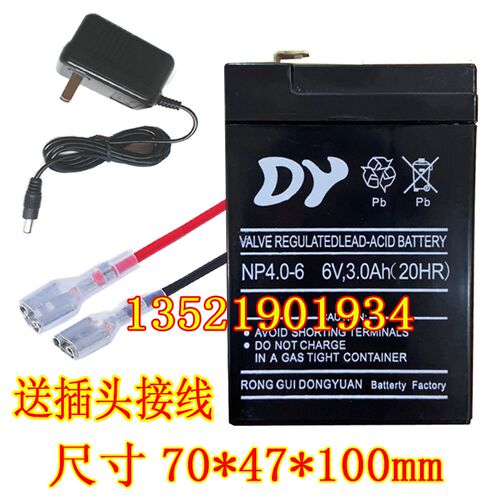 DY蓄电池 NP4.0-6 6V4.0AH(20HR)玩具车童车小孩子电动汽车用电瓶