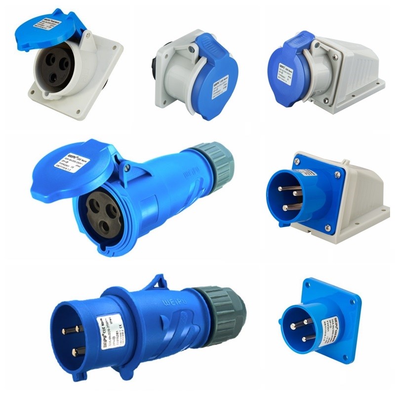 WEIPU威浦工业插头TYPR281 /581/6801/2801防水插座 32A3芯 IP44