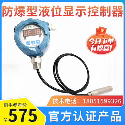 防爆型液位显示器 水位控制器 现场显示带控制 投入式液位变送器