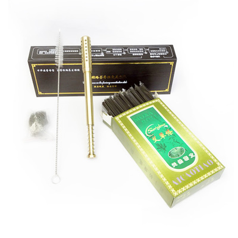 家用手握滚动式纯铜小号温灸棒仪眼部脸面部美容神器艾灸棒小艾条