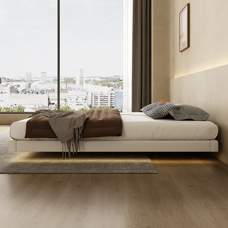 无床头悬浮床轻奢现代简约主卧双人2米x2米2网红实木悬空床架