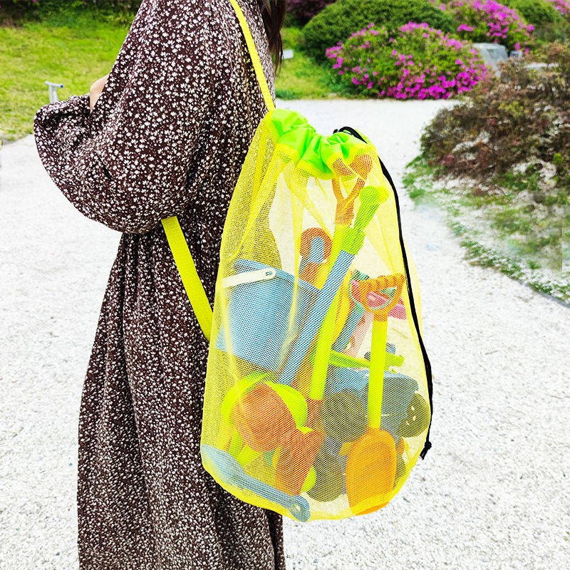 沙滩玩具收纳袋儿童戏水海边挖沙工具铲子套装户外游泳沙滩包网袋