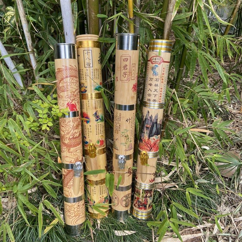云南十八怪金竹水烟筒大中小雕龙楠竹水过滤烟具印花烟桶烟简