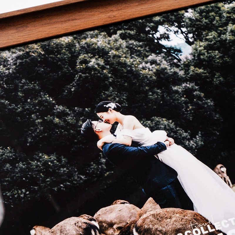 米莫复古水晶框画挂墙定制婚纱照洗照片加相框影楼全家福结婚照作