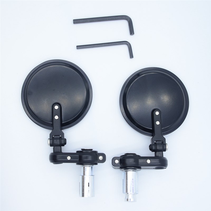 摩托车手把凸面后视镜 复古改装折叠圆反光镜 电动自行车22mm通用