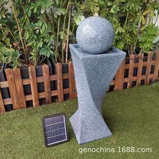 新款 扭曲线条型创意流水喷泉园林家庭室内户外庭院太阳能摆件