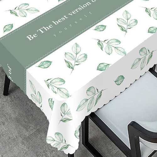 桌布防水防油防烫免洗小清新奶油风餐桌布长方形家用PVC茶几桌布