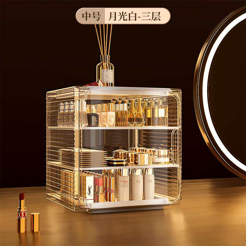 防尘杯子收纳置物架轻奢高颜值可叠加透明客厅办公室桌面橱柜杯架