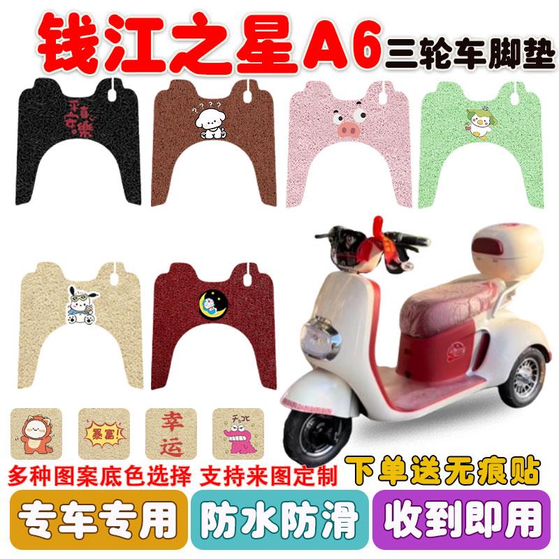钱江之星A6电动三轮车脚垫丝圈防水防滑耐磨耐脏脚踩踏板垫定制款